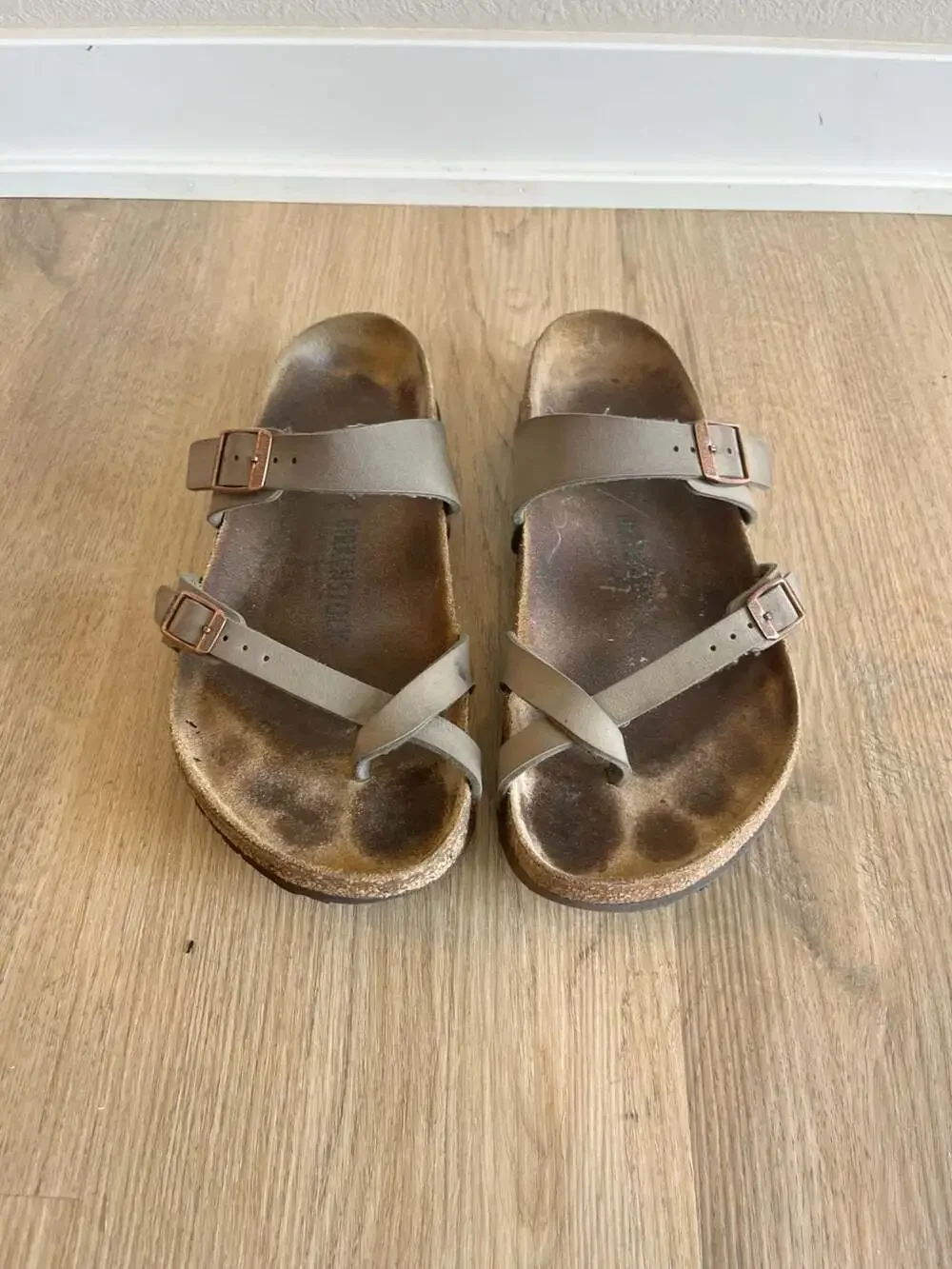Birkenstock, Mayari Toe-Loop Sandals, Taupe Stone, 41 EU/9.5-10 US